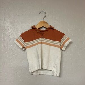 $12 ADD ON‎ little co. neutral stripe polo tee 6M Zara Mini Boden Angel Dear